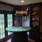 blackjack table in the corner of a casino event with services from nashville company
